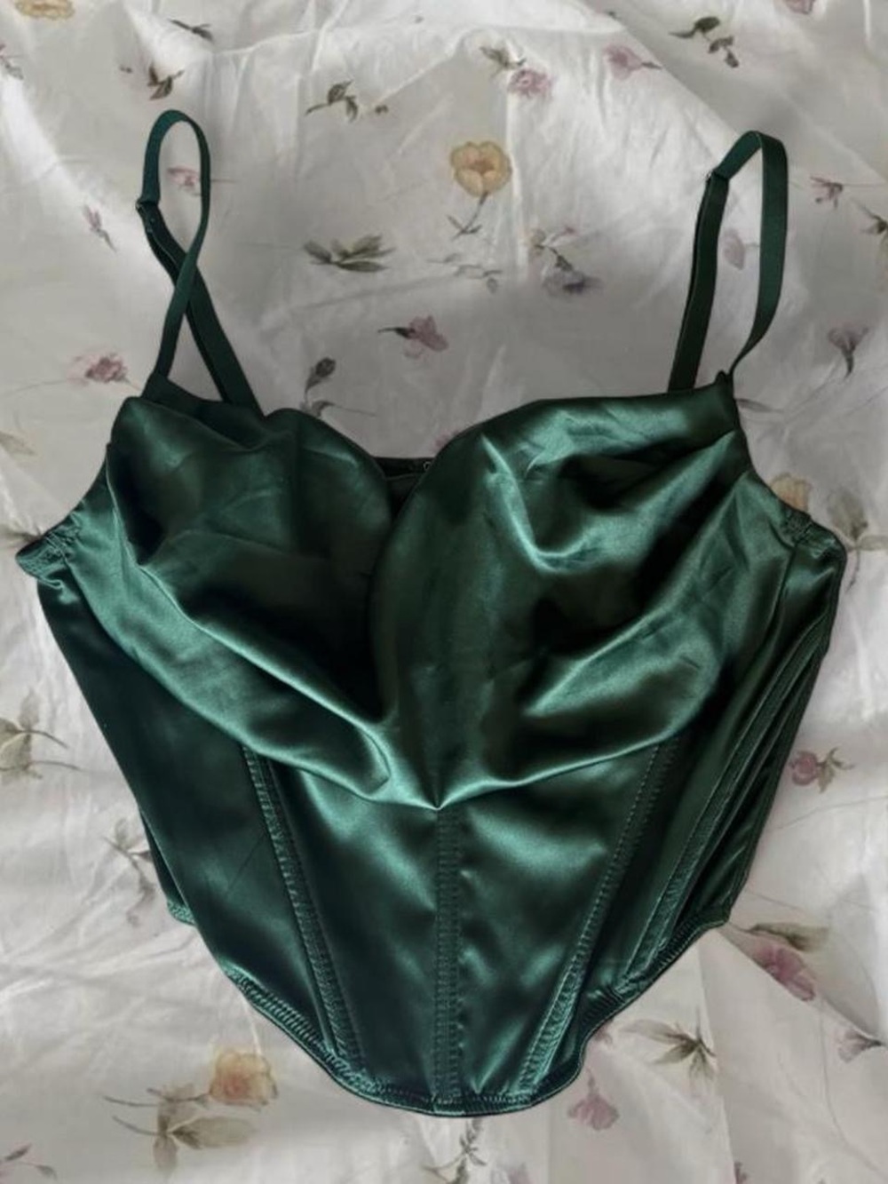Urban Outfitters Emerald Satin Corset Top